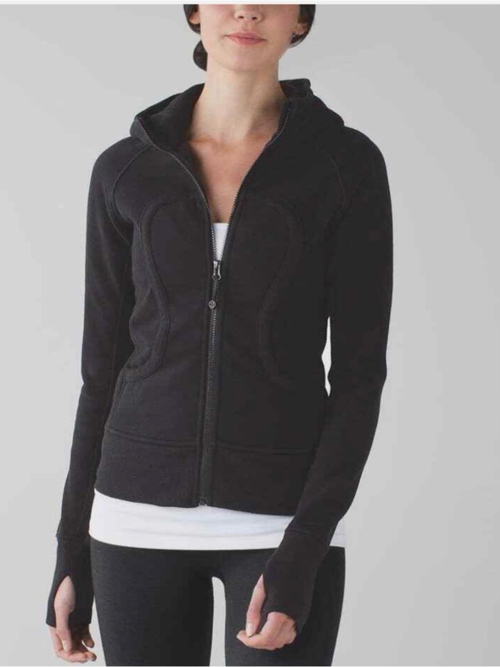 Lululemon Scuba Hoodie Stretch Lined Hood full zip - Size 4 - black